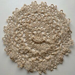 Vintage Round Lace Doily Beige